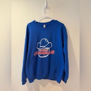 Barstool Texas Rangers World Champions Graphic Crewneck Sweatshirt Blue XL